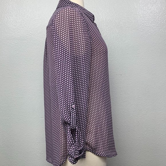 Antro NANETTE LEPORE Black Violet  Button Down Top - Picture 5 of 7